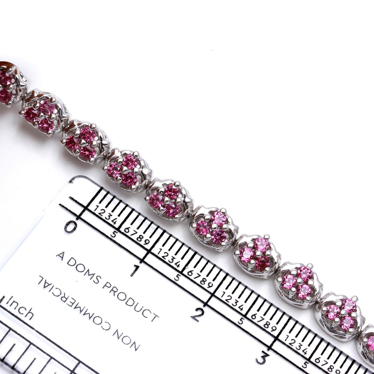 Rhodolite Round Cut Bracelet - 925 Sterling Silver Pink Gemstone
