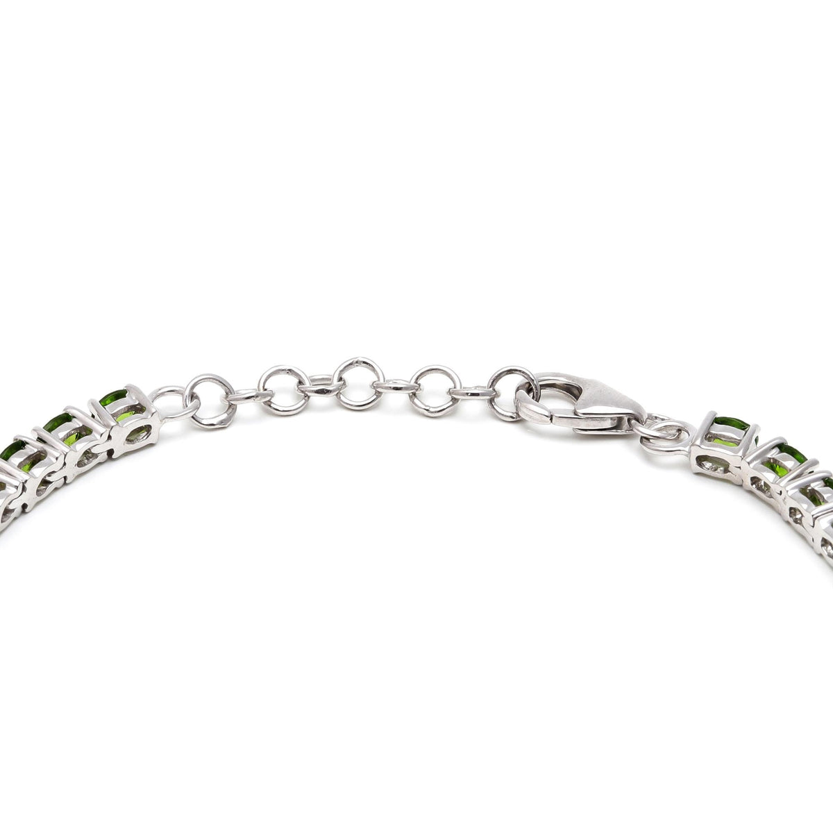 Chrome Diopside 925 Sterling Silver Oval Statement Bracelet