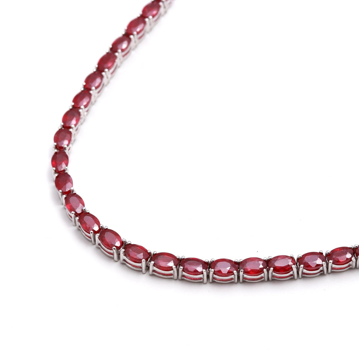 Fissure Field Ruby Statement Necklace - 925 Sterling Silver