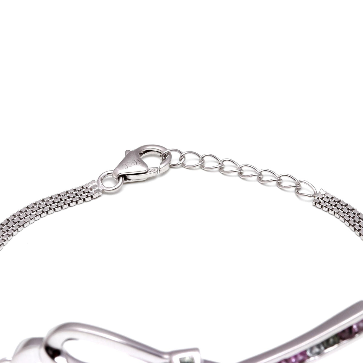 Multi Sapphire 925 Sterling Silver Statement Bracelet
