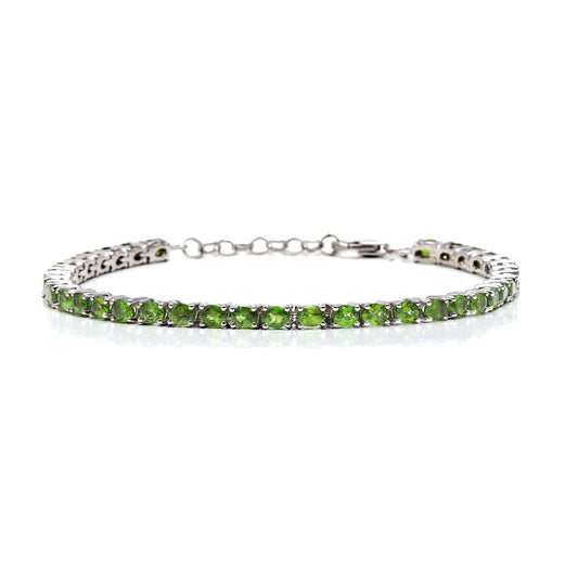 Chrome Diopside 925 Sterling Silver Oval Statement Bracelet
