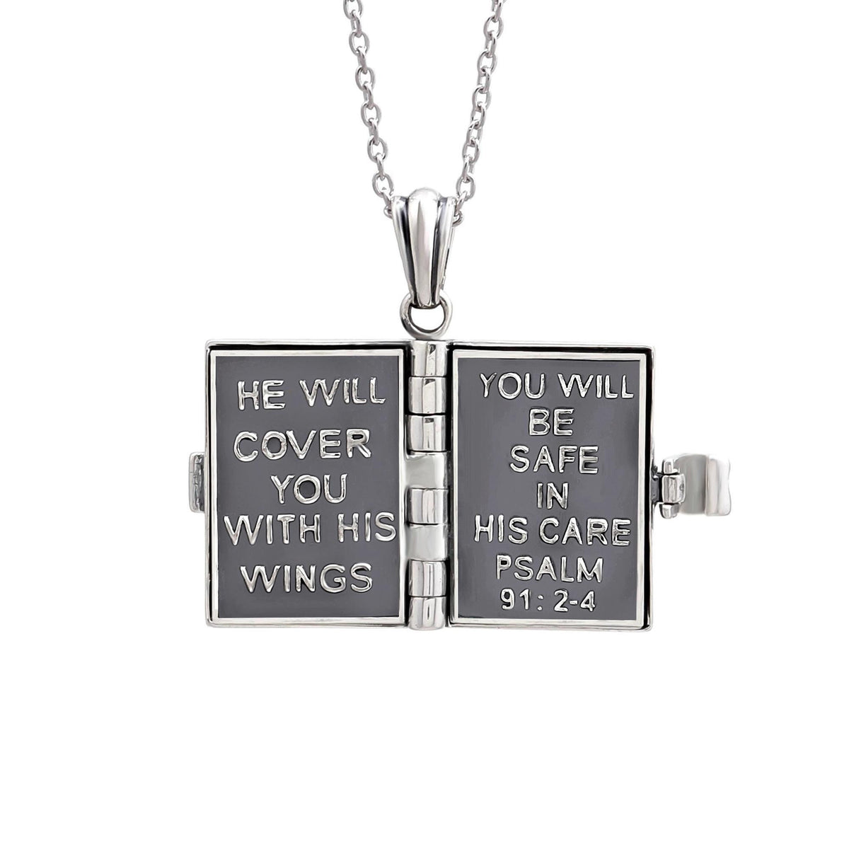 925 Sterling Silver Openable Holy Bible Locket Pendant